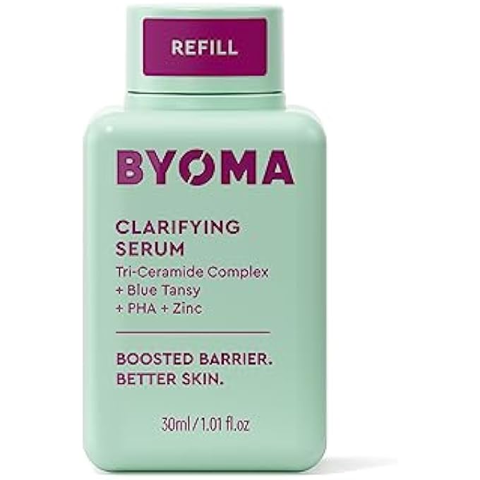 BYOMA CLARIFYING SERUM REFILL - BARRIER REPAIR SERUM - CLARIFYING FACIAL SERUM FOR ACNE PRONE SKIN - CALMING FACE SERUM WITH CERAMIDES, BLUE TANSY, PHA & ZINC - 1.01 FL. OZ REFILL - Image 1